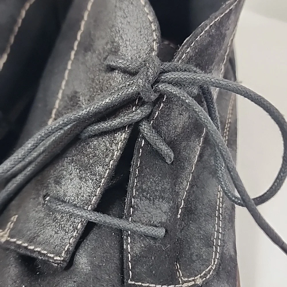 Deer Stages Men's Black Chukka Textured Ankle Boots Lace-Up Shoes, sz 13